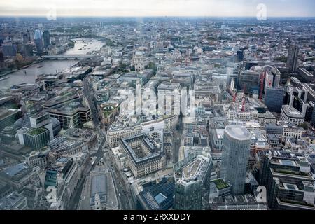 London, UK.  27 September 2023. The Bank of England and St Paul's Cathedral as seen on the opening day of Horizon 22, Europe’s highest public viewing gallery at 833 ft / 254 metres, located on the 58th floor of 22 Bishopsgate.  Such is the demand, 5,000 people had booked tickets within the first 3 minutes of the booking website going live on 20th September  Credit: Stephen Chung / Alamy Live News Stock Photo