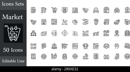 Market Icons  set vectors Stock Vector