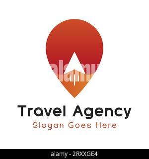 Travel Agency Logo Design Travel Location Logotype Stock Vector