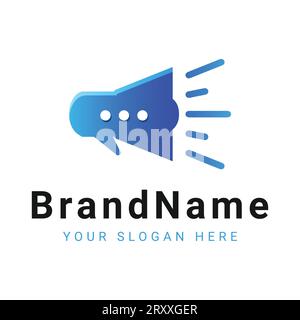 Announcement Speaker Marketing Logo Design Shoutout Logotype Stock Vector