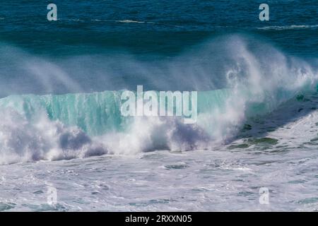 The spectacular waves on the west coast of Fuerteventura, Canary Islands, Spain Stock Photo