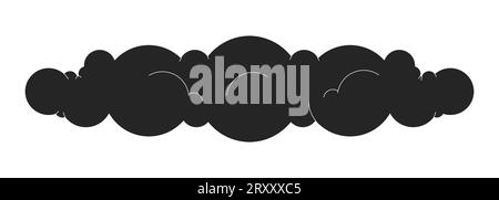 Puffy cloud black and white 2D line cartoon object Stock Vector