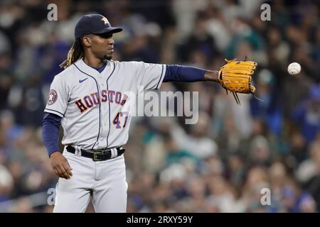 Houston Astros relief pitcher Rafael Montero (47) completes the eighth  inning of the MLB game between the New York Yankees and the Houston Astros  on T Stock Photo - Alamy