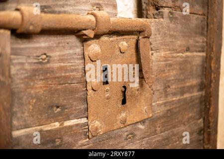 Close up on a very rusty old lock Stock Photo