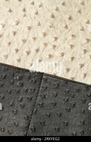 A gray and white textured leather fabric in a close up view Stock Photo