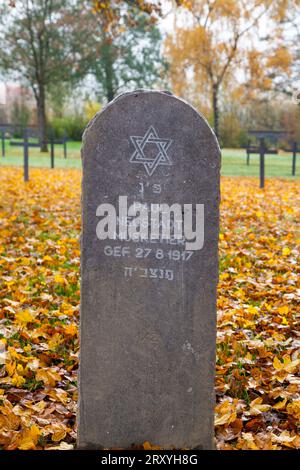 Jewish grave in the WWI Hautecourt German military cemetery, Verdun, France Stock Photo