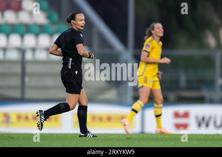 Referee Ivana Projkovska during the UEFA Women's Champions League