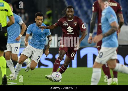 Torino, Italy. 24th Sep, 2023. September 24, 2023, Torino, Piemonte, Italy:  Olimpic Stadium Grande Torino, 24.09.23 Adrien Tameze (61 Torino FC) during  the Serie A match Torino FC v AS Roma at