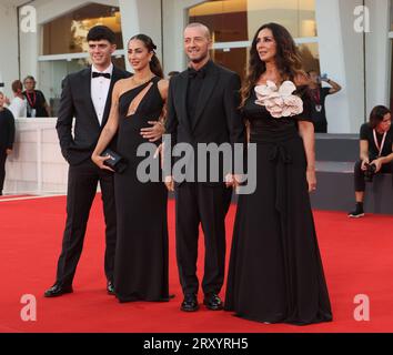 VENICE, ITALY - SEPTEMBER 08: Gabriella Labate, Raffaele Riefoli, aka Raf, Samuele Riefoli and Bianca Aleida Riefoli Stock Photo