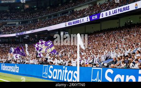 September 27, 2023, Madrid, Spain: Supporters during the LaLiga EA Sports match between Real Madrid and Las Palmas at Santiago Bernabeu Stadium in Madrid, Spain. (Credit Image: © Maria De Gracia/DAX via ZUMA Press Wire) EDITORIAL USAGE ONLY! Not for Commercial USAGE! Stock Photo