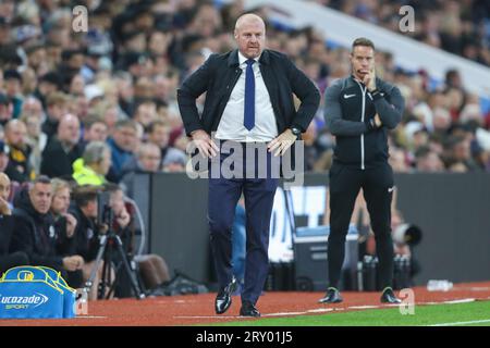 Sean Dyche manager of Everton during the Carabao Cup Third Round match Aston Villa vs Everton at Villa Park, Birmingham, United Kingdom, 27th September 2023  (Photo by Gareth Evans/News Images) in Birmingham, United Kingdom on 9/27/2023. (Photo by Gareth Evans/News Images/Sipa USA) Stock Photo