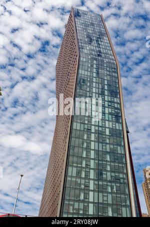 The Copper is a pair of canted copper-clad residential towers in Midtown Manhattan overlooking the East River at East 35th Street. Stock Photo