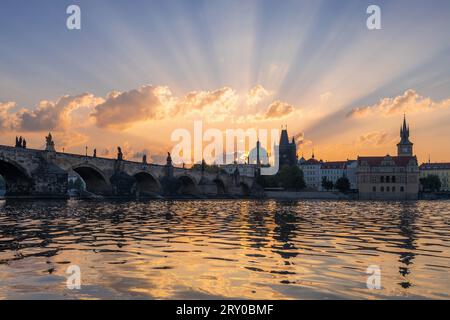 Sunrise in Prague Stock Photo