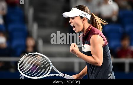 Mai Hontama (JPN),  SEPTEMBER 27, 2023 - Tennis : Women's Singles Round 16 at Ariake Coliseum during TORAY Pan Pacific Open Tennis Tournament 2023, Japan. (Photo by SportsPressJP/AFLO) Stock Photo