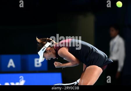 Mai Hontama (JPN),  SEPTEMBER 27, 2023 - Tennis : Women's Singles Round 16 at Ariake Coliseum during TORAY Pan Pacific Open Tennis Tournament 2023, Japan. (Photo by SportsPressJP/AFLO) Stock Photo