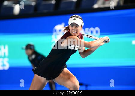 Mai Hontama (JPN),  SEPTEMBER 27, 2023 - Tennis : Women's Singles Round 16 at Ariake Coliseum during TORAY Pan Pacific Open Tennis Tournament 2023, Japan. (Photo by SportsPressJP/AFLO) Stock Photo