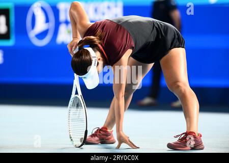 Mai Hontama (JPN),  SEPTEMBER 27, 2023 - Tennis : Women's Singles Round 16 at Ariake Coliseum during TORAY Pan Pacific Open Tennis Tournament 2023, Japan. (Photo by SportsPressJP/AFLO) Stock Photo