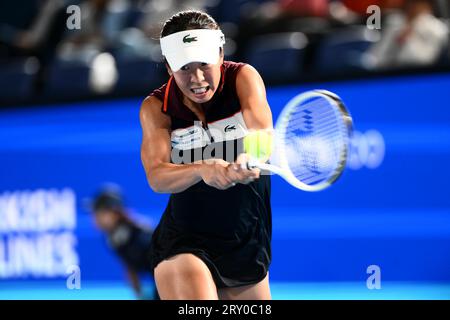 Mai Hontama (JPN),  SEPTEMBER 27, 2023 - Tennis : Women's Singles Round 16 at Ariake Coliseum during TORAY Pan Pacific Open Tennis Tournament 2023, Japan. (Photo by SportsPressJP/AFLO) Stock Photo