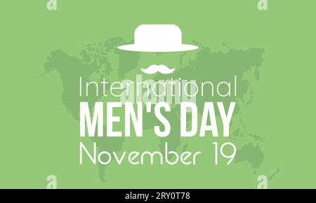 International Men's Day Concept with Wellness and Lifestyle observed on November 19. Vector template for background, banner, card, poster design. Stock Vector