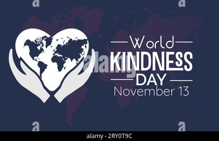 World Kindness Day Vector Illustration with Hearts and Helping Hands observed on November 13. Vector template for background, banner, card, poster des Stock Vector