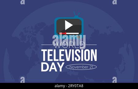 World Television Day Vector Banner with Entertainment and Information Elements. Vector template for background, banner, card, poster design. Stock Vector