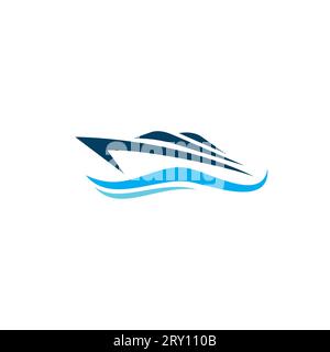 Ship Logo Vector. Ocean Ship Logo Design Stock Vector