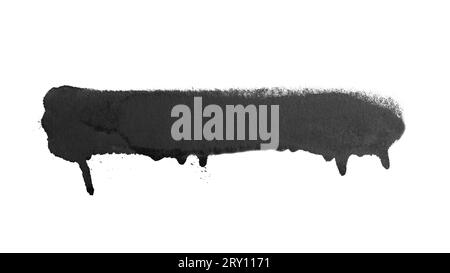 A stripe of black spray paint on white background with clipping path Stock Photo