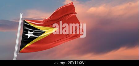 Flag of East Timor The new national flag was adopted on May 20, 2002 Stock Photo