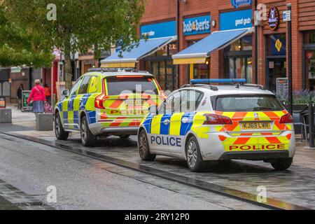 Red Star recognition sticker for  Armed Police in ANPR & Video response patrol vehicle, Preston UK Stock Photo