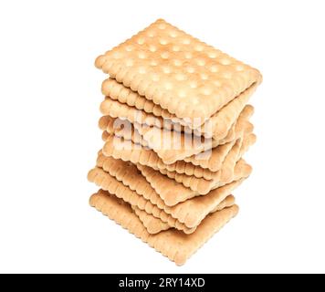 Some dry biscuits on a white surface Stock Photo