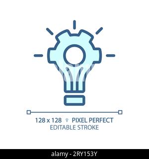 2D customizable thin linear blue problem solving icon Stock Vector