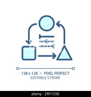 2D customizable thin linear blue adaptability icon Stock Vector