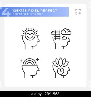 Editable pixel perfect soft skills icons pack Stock Vector