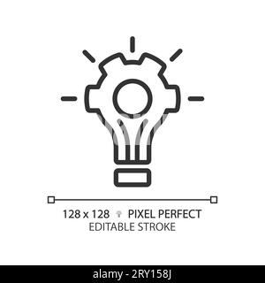 2D customizable thin linear black problem solving icon Stock Vector
