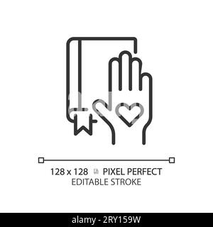 2D customizable thin linear black willingness icon Stock Vector