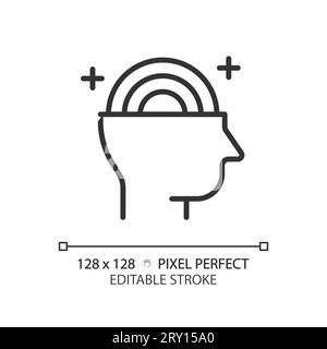 2D customizable thin linear black psychology icon Stock Vector