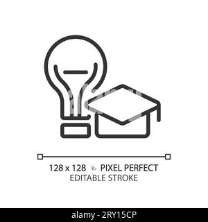2D customizable thin linear black innovation icon Stock Vector