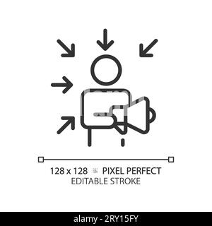 2D customizable thin linear black promotion icon Stock Vector