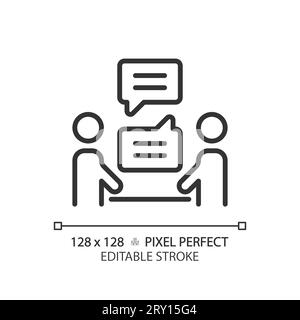 2D customizable thin linear black communication icon Stock Vector