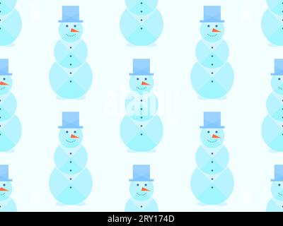 Snowman seamless pattern. Winter background with three-ball snowman, buttons, carrots and hat. Symbol of winter and Christmas. Xmas design for wallpap Stock Vector