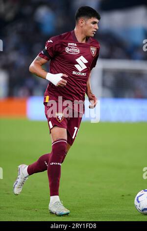 Raoul Bellanova of Torino FC during the Serie A Tim match between SS Lazio and Torino FC at Stadio Olimpico September 27, 2023 in Rome, Italy. Stock Photo