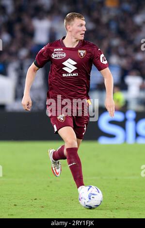 Perr Schuurs of Torino FC during the Serie A Tim match between SS Lazio and Torino FC at Stadio Olimpico September 27, 2023 in Rome, Italy. Stock Photo