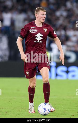 Perr Schuurs of Torino FC during the Serie A Tim match between SS Lazio and Torino FC at Stadio Olimpico September 27, 2023 in Rome, Italy. Stock Photo