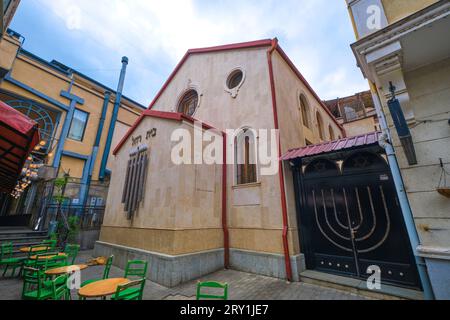 Exterior view of the Little Synagogue, built by the Tskhinvali Jews in the nieghborhood. In Tbilisi, Georgia, Europe. Stock Photo