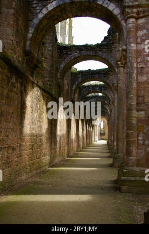 Fountains Abbey, a ruined Cistercian monastery in North Yorkshire. Aldfield, Ripon, UK. Stock Photo