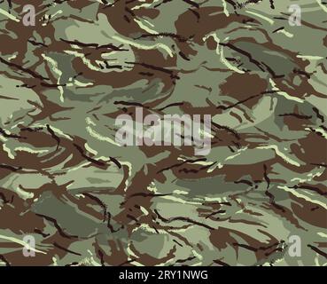 Camouflage seamless pattern. Six colors of the natural environment. Stock Vector