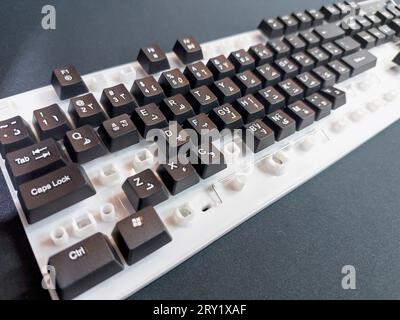 Computer keyboard with missing keys Stock Photo