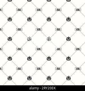 Seamless halloween pattern, with pumpkin and candy. can be used for wallpaper, pattern fills, web page background,surface textures Stock Vector