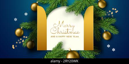 Christmas Advent calendar door opening to reveal a message. Vector illustration. Stock Vector