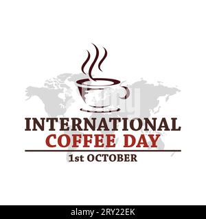 International coffee day vector illustration. international coffee day Concept. October 1. Suitable for greeting card, poster and banner background. V Stock Vector